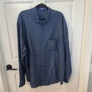 Pendleton Mens Dress Denim Shirt Sz‎  XL Long Sleeve Button Up Blue Collar